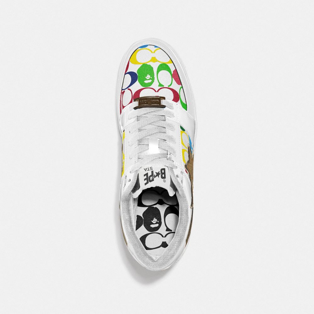 COACH®,Bape X Coach Bapesta Sneaker With Sta Motif In Signature Canvas With Ape Head,,Inside View,Top View