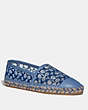 COACH®,CLEO ESPADRILLE,mixedmaterial,Stone Blue,Front View