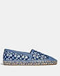 COACH®,CLEO ESPADRILLE,mixedmaterial,Stone Blue,Angle View