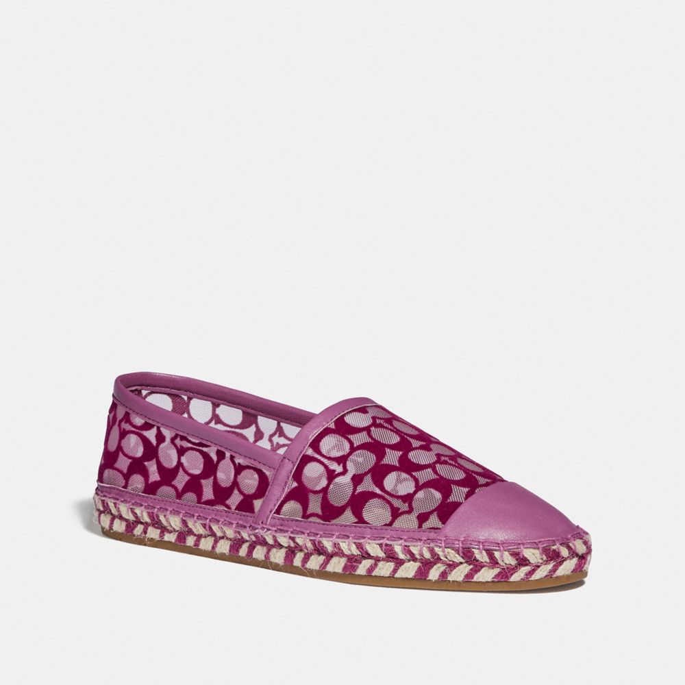 COACH®,CLEO ESPADRILLE,mixedmaterial,Lilac Berry,Front View image number 0