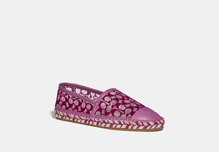 COACH®,CLEO ESPADRILLE,mixedmaterial,Lilac Berry,Front View image number 0