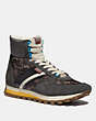 COACH®,C280 HIGH TOP SNEAKER WITH HORSE AND CARRIAGE PRINT,Mixed Material,Multi Antrha,Front View