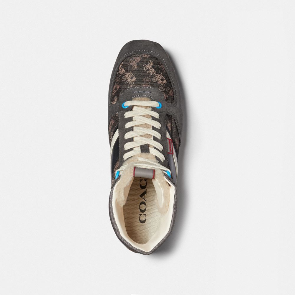 C280 High Top Sneaker With Horse And Carriage Print