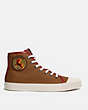 COACH®,C211 HIGH TOP SNEAKER WITH MYTHICAL MONSTERS,n/a,SIENNA,Angle View