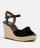 COACH®,KATEY WEDGE,Suede,Black,Front View