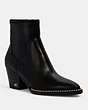 COACH®,PELL BOOTIE,Leather,Black,Front View