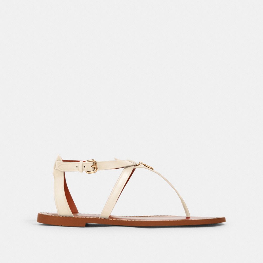 COACH®,LYDIA SANDAL,Leather,Chalk,Angle View