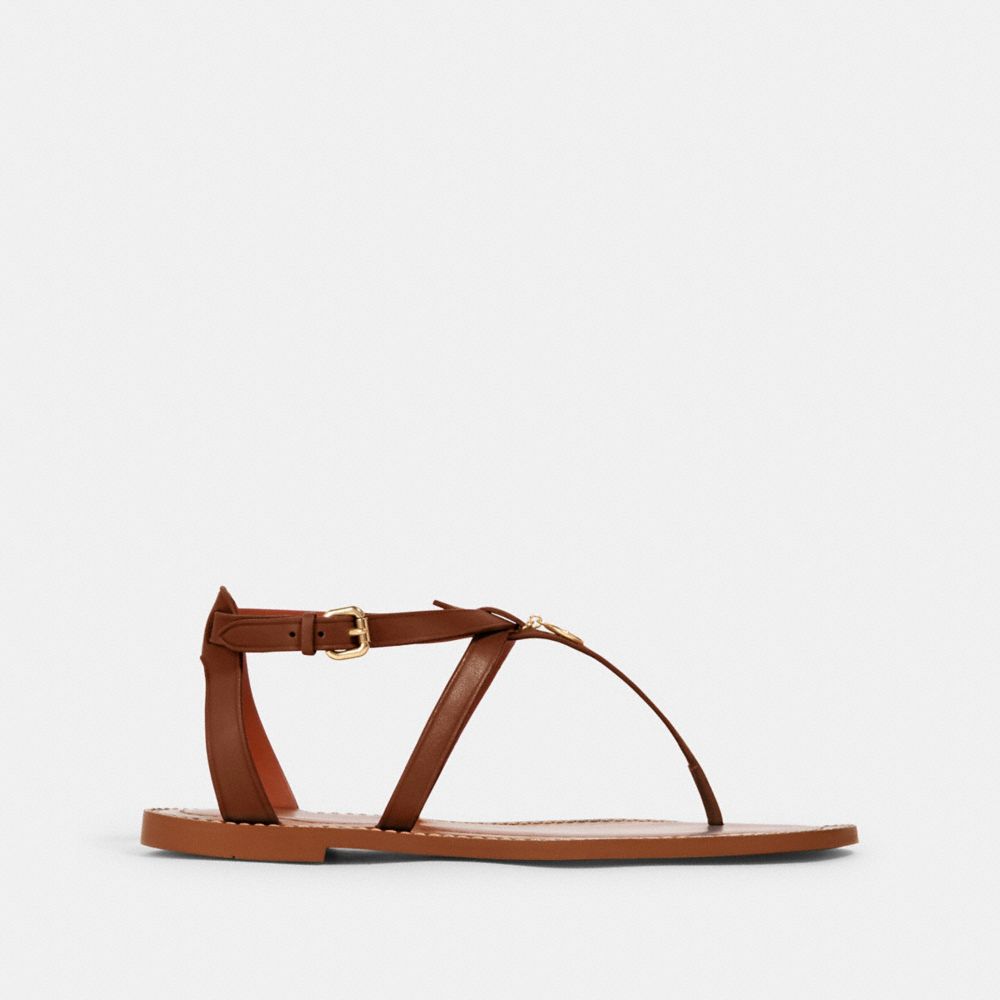 COACH®,SANDALE LYDIA,Cuir,Brun,Angle View