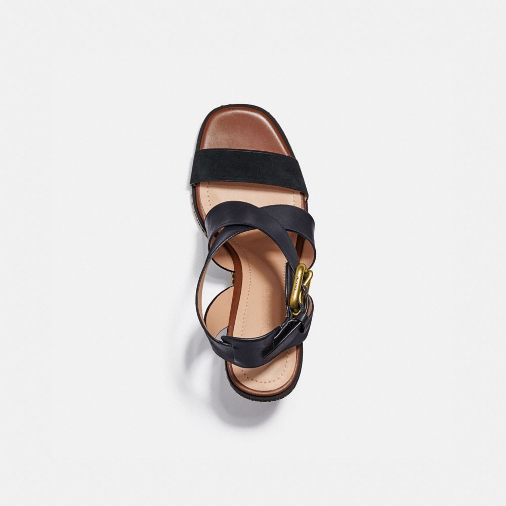 COACH®,MANDY SANDAL,Leather,Black,Inside View,Top View