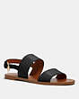COACH®,HENNY SANDAL,Leather,Black,Front View