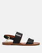 COACH®,HENNY SANDAL,Leather,Black,Angle View