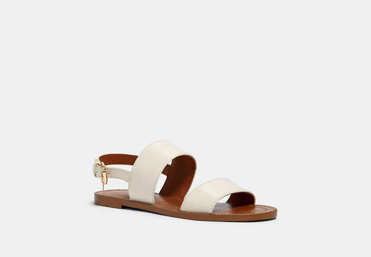 COACH®,HENNY SANDAL,Leather,Chalk,Front View