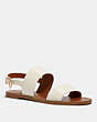 COACH®,HENNY SANDAL,Leather,Chalk,Front View