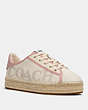 COACH®,CATE ESPADRILLE SNEAKER,Chalk/Pink,Front View