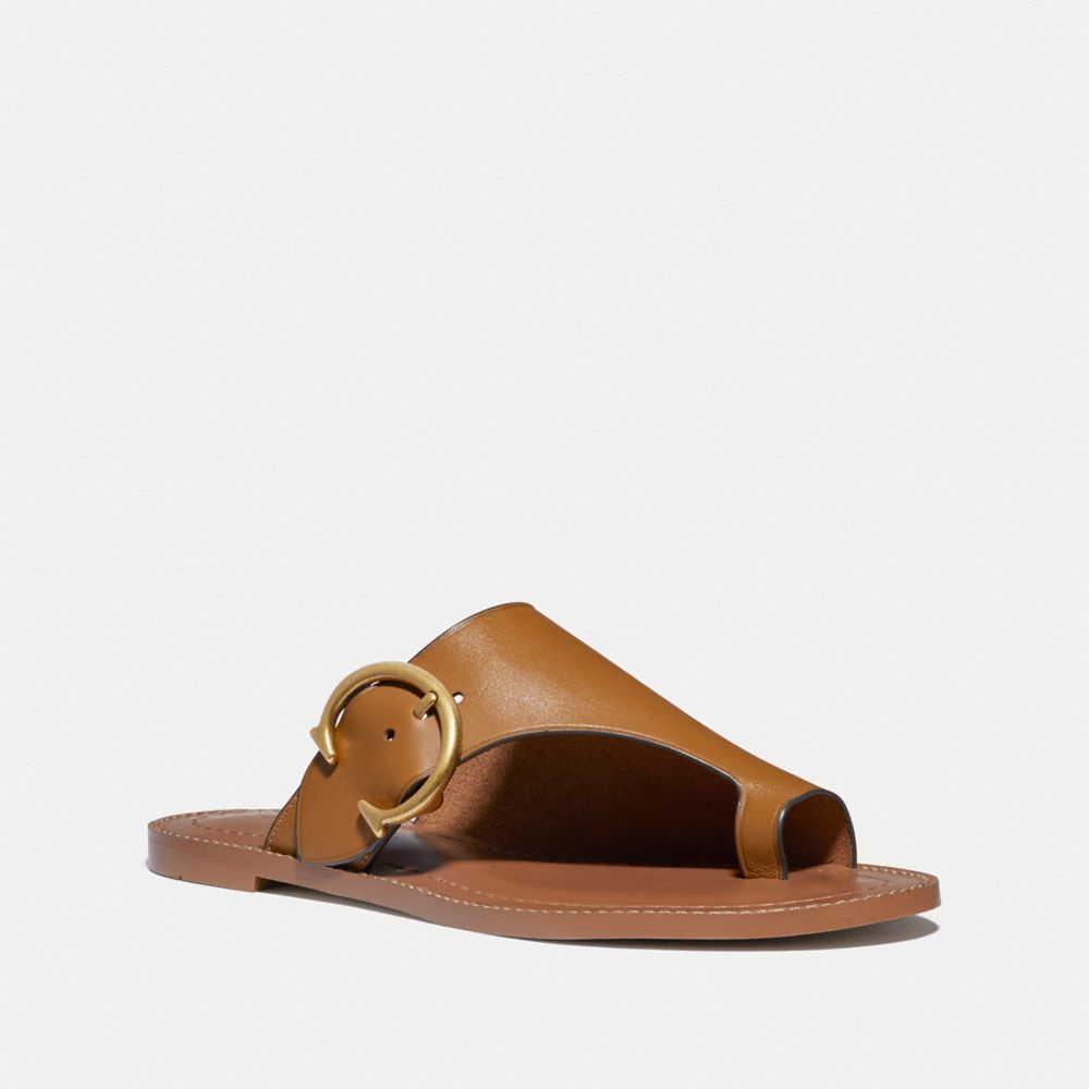 COACH®,LUCA SANDAL,Leather,Light Caramel,Front View image number 0