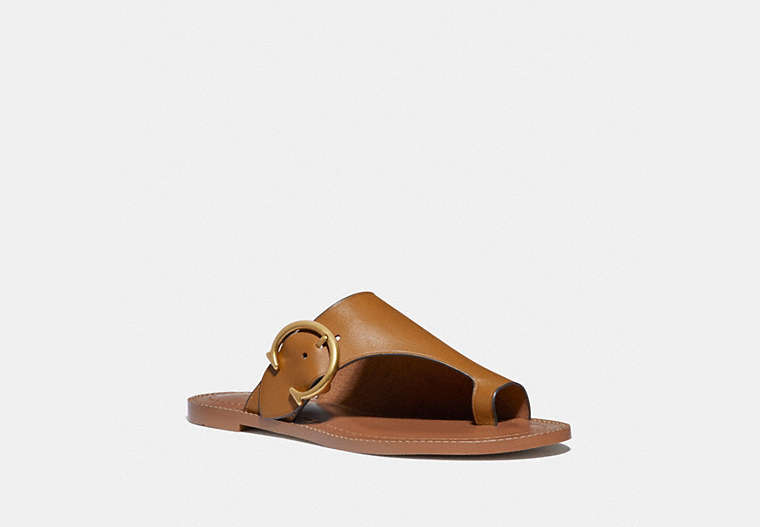 COACH®,LUCA SANDAL,Leather,Light Caramel,Front View
