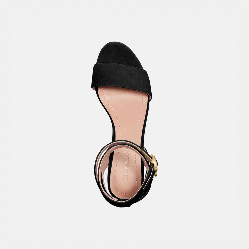 COACH®,SERENA SANDAL,Suede,Black,Inside View,Top View