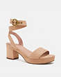 COACH®,SERENA SANDAL,Suede,Beechwood,Front View