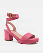 COACH®,SERENA SANDAL,Suede,ORCHID,Front View