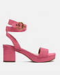 COACH®,SERENA SANDAL,Suede,ORCHID,Angle View