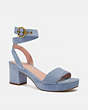 COACH®,SERENA SANDAL,Suede,Bluebell,Front View