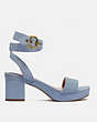 COACH®,SERENA SANDAL,Suede,Bluebell,Angle View