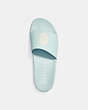 COACH®,SLIDE WITH COACH PATCH,Rubber,Light Teal,Inside View,Top View