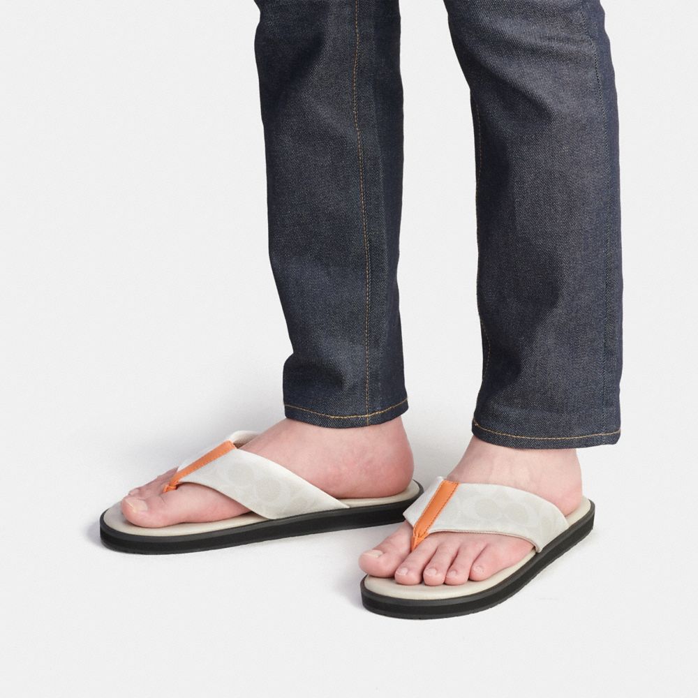 Coach silver best sale flip flops