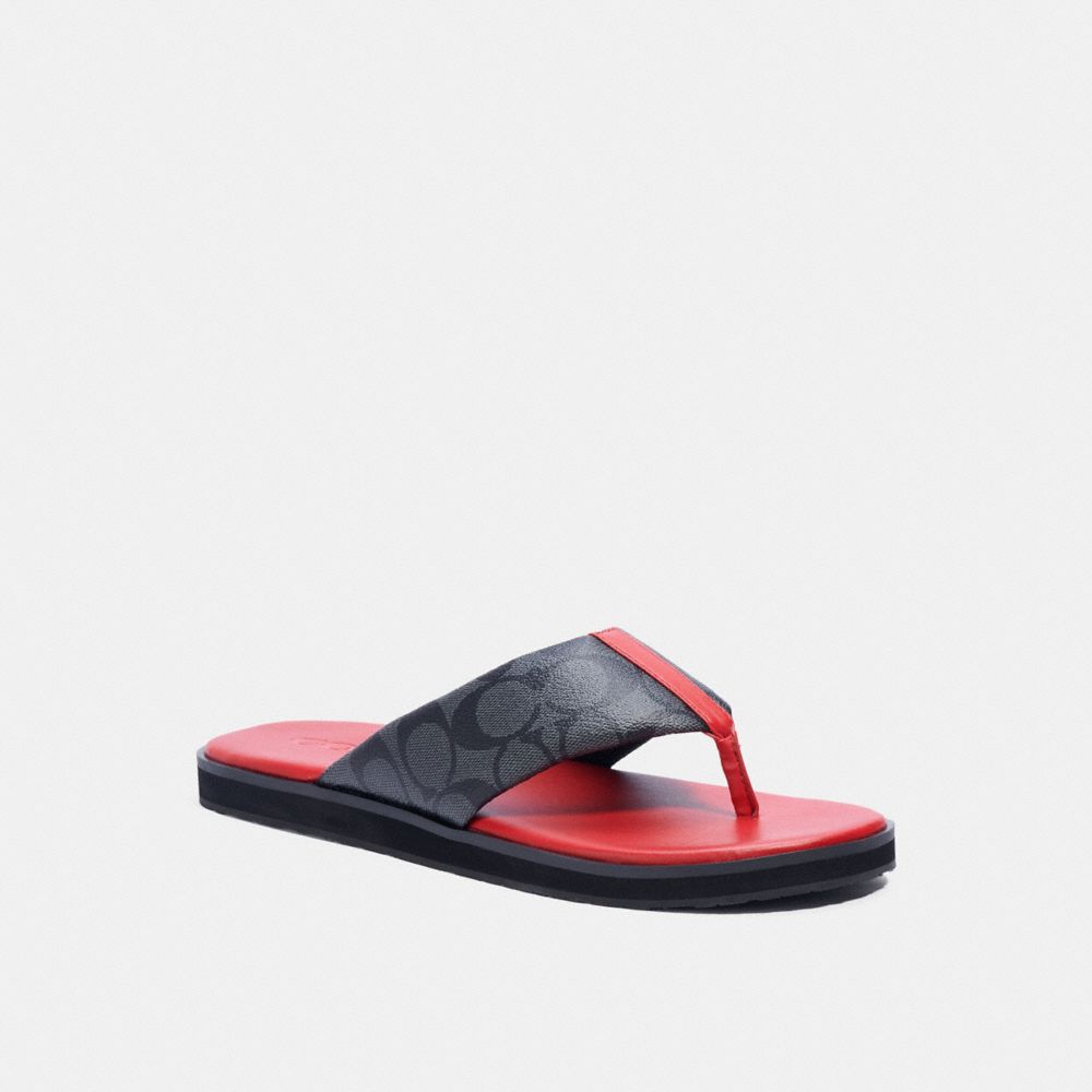COACH®,FLIP FLOP IN SIGNATURE CANVAS,Bright Cardinal,Front View