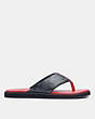COACH®,FLIP FLOP IN SIGNATURE CANVAS,pvc,Bright Cardinal,Angle View