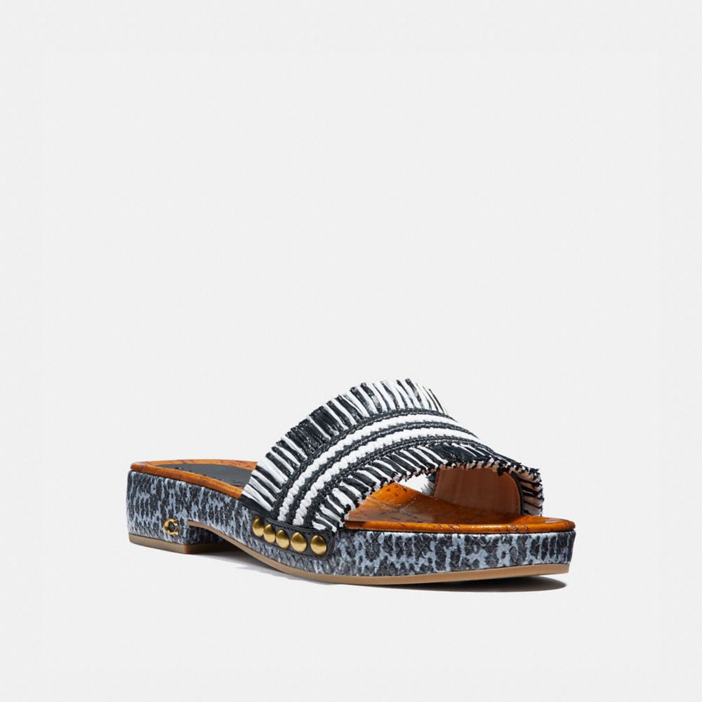 COACH®,BRAYDEN SANDAL,mixedmaterial,Black/Bluebell,Front View image number 0