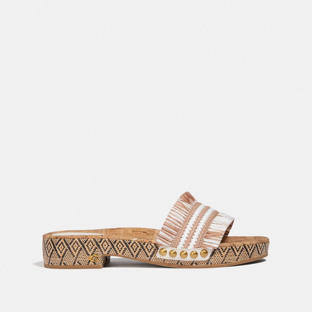 Coach, Shoes, New In Box Coach Brayden Raffia Sandal