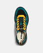 COACH®,CITYSOLE RUNNER IN COLORBLOCK,Leather,Dark Sea Green Banana,Inside View,Top View