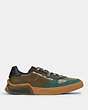 COACH®,CITYSOLE COURT SNEAKER IN COLORBLOCK,Utility Green Olive,Angle View
