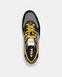 COACH®,CITYSOLE COURT SNEAKER IN COLORBLOCK,Heather Grey Bright Yellow,Inside View,Top View