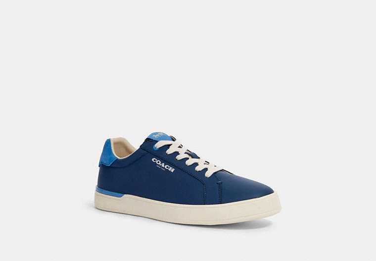 COACH®,CLIP LOW TOP SNEAKER IN COLORBLOCK,Admiral Bright Blue,Front View