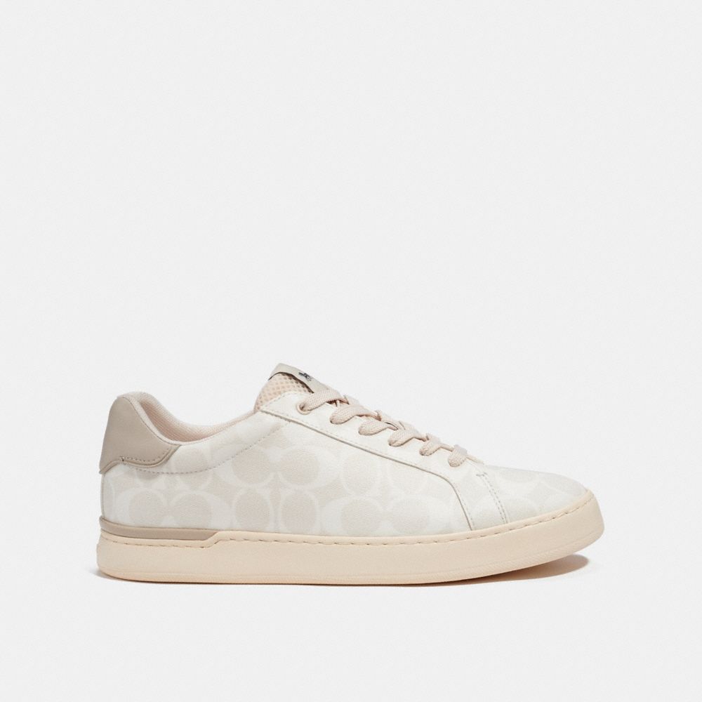 COACH®,CLIP LOW TOP SNEAKER,Chalk,Angle View