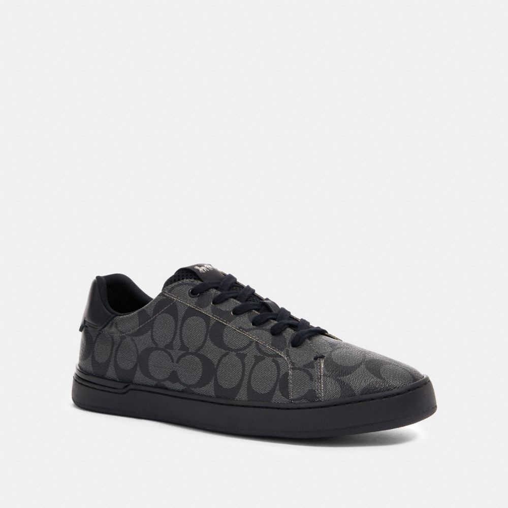 COACH®,CLIP LOW TOP SNEAKER,Charcoal/Black,Front View