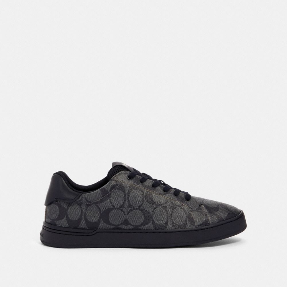 COACH®,CLIP LOW TOP SNEAKER,Charcoal/Black,Angle View