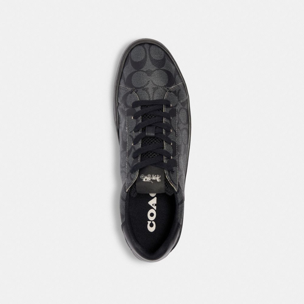 COACH®,CLIP LOW TOP SNEAKER,Charcoal/Black,Inside View,Top View