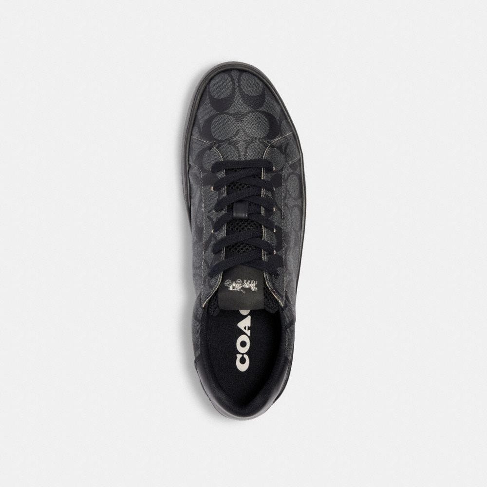 COACH®,CHAUSSURES DE SPORT BASSES CLIP,PVC,Charbon/Noir,Inside View,Top View