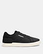COACH®,CLIP LOW TOP SNEAKER,Leather,Black,Angle View
