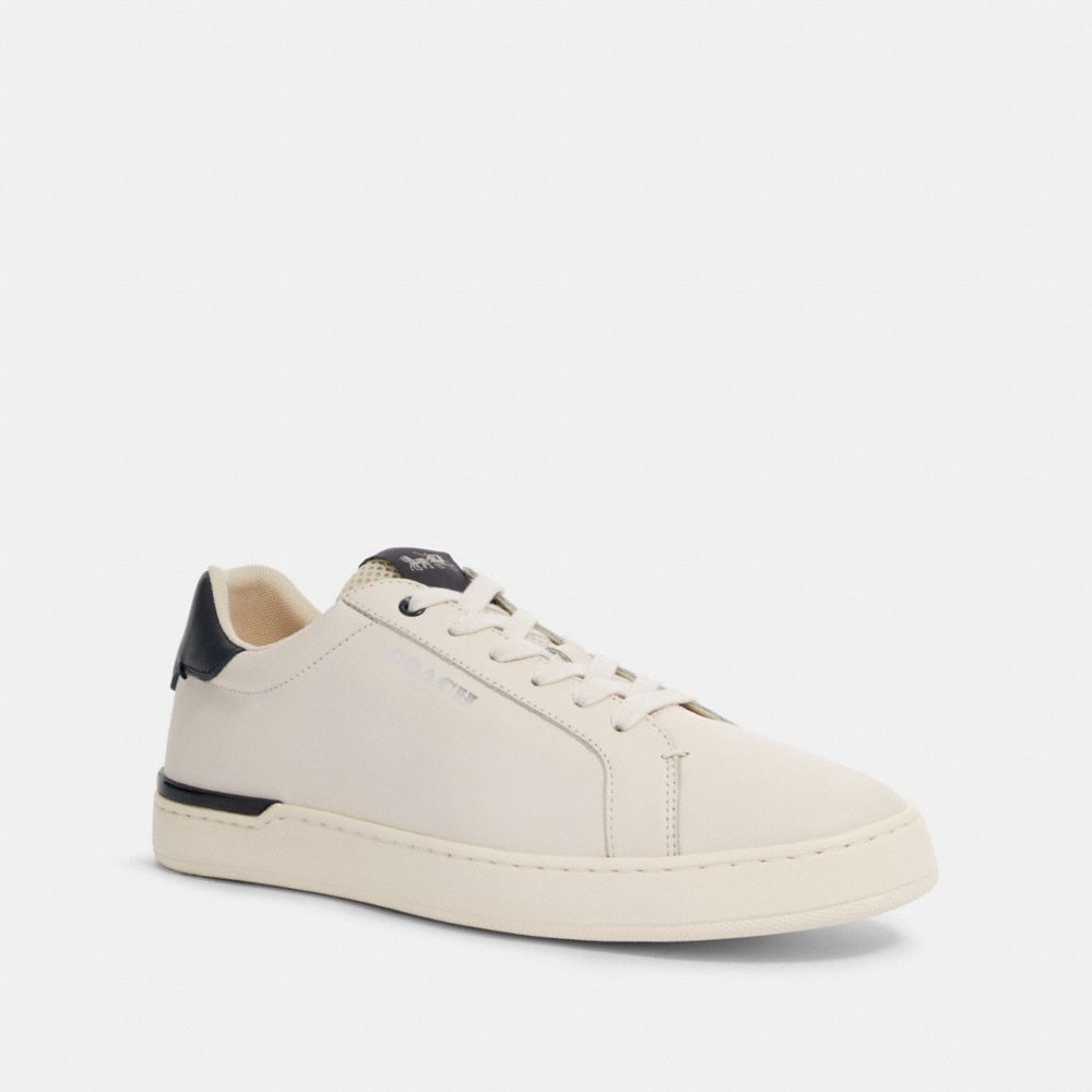 COACH®,CLIP LOW TOP SNEAKER,CHALK/MIDNIGHT NAVY,Front View