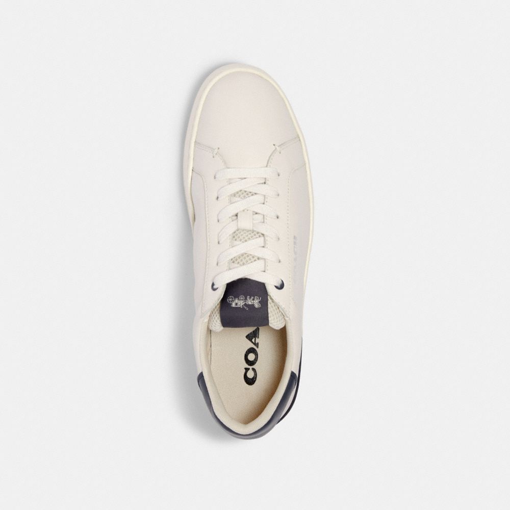 COACH®,CLIP LOW TOP SNEAKER,CHALK/MIDNIGHT NAVY,Inside View,Top View