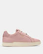 COACH®,CLIP LOW TOP SNEAKER,Leather,Blossom,Angle View