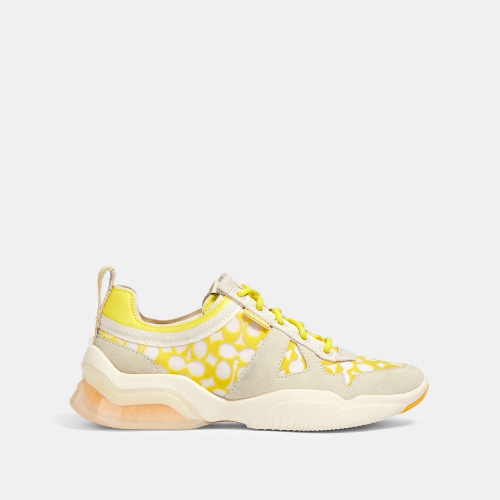 COACH®,CITYSOLE RUNNER,mixedmaterial,YELLOW,Angle View