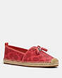 COACH®,CARSON ESPADRILLE,Signature Coated Canvas,Bright Coral,Front View