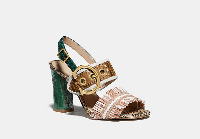 COACH®,ROBIN SANDAL,mixedmaterial,Pale Blush/Chalk,Front View image number 0