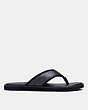 COACH®,FLIP FLOP,Signature Coated Canvas,Charcoal/Black,Angle View