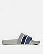 COACH®,KNIT SLIDE,n/a,Washed Steel/True Navy,Angle View